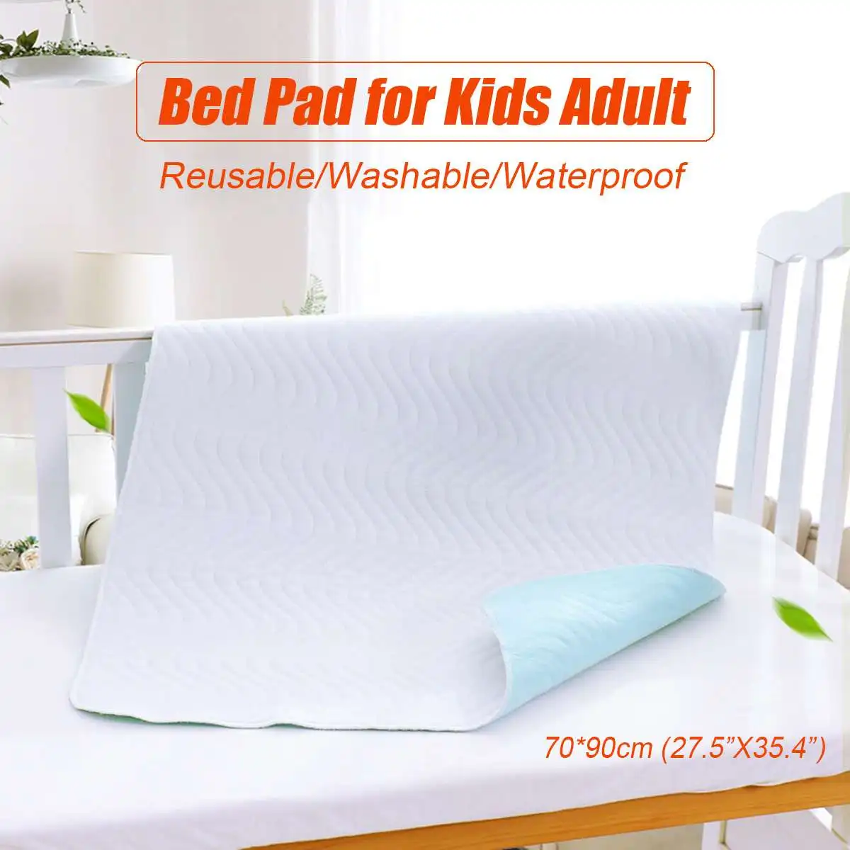 70*90cm Kids Adult Washable Reusable Protector Waterproof Underpad Bed Pad Polyester For Incontinence Patient Pad Cover Mattress 2