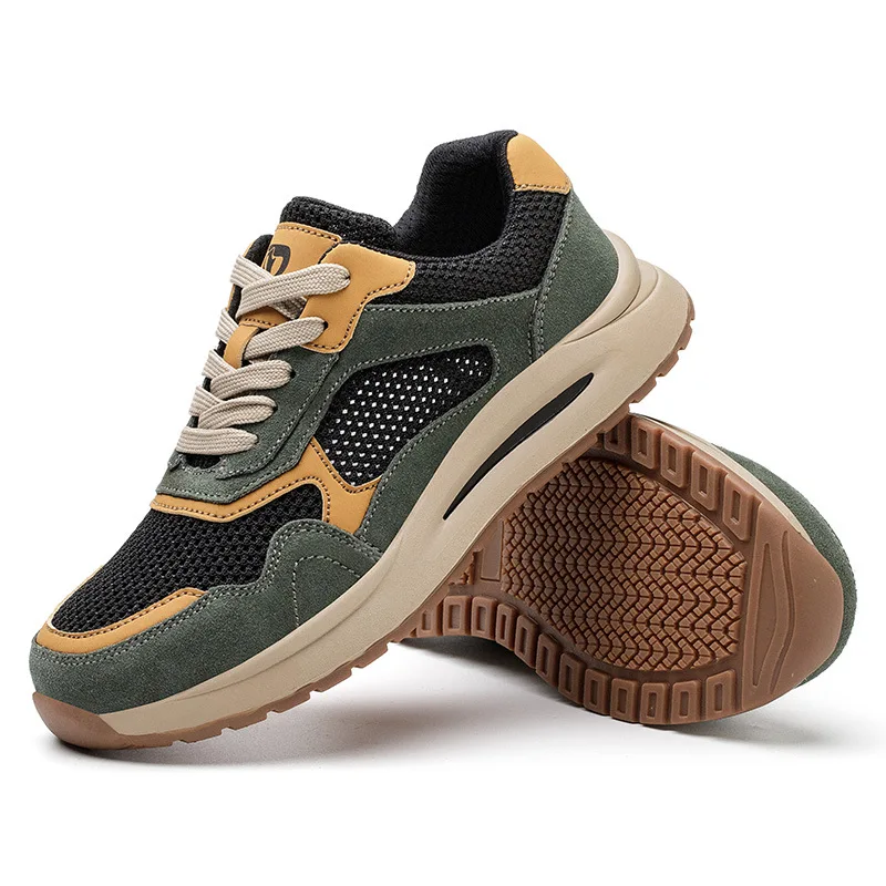 summer breathable work shoes ultra light safety shoes for men work boots with steel toe sneakers for working with toe protection