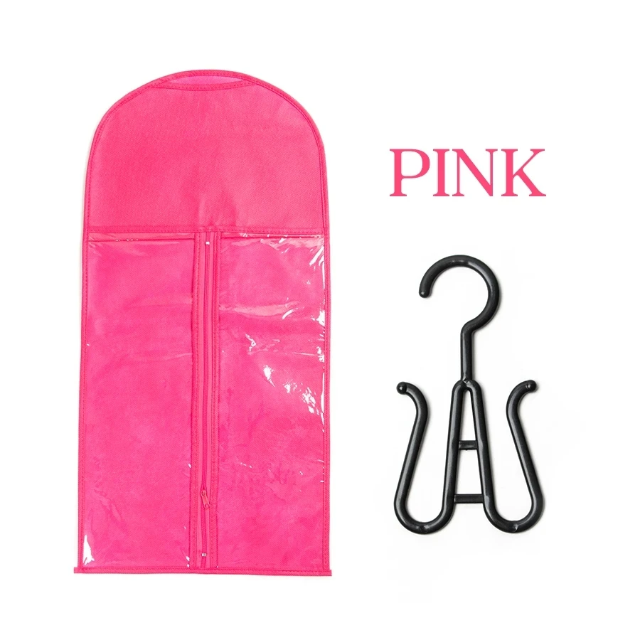 حقيبة تخزين مع شماعات للشعر المستعار ، حامل شعر مس...