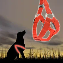 

Nylon Pet LED Harness Dog Flashing Light Harness Leash Waterproof Belt LED Dog Vest Collar Pet Dog Night Supplies Accessories