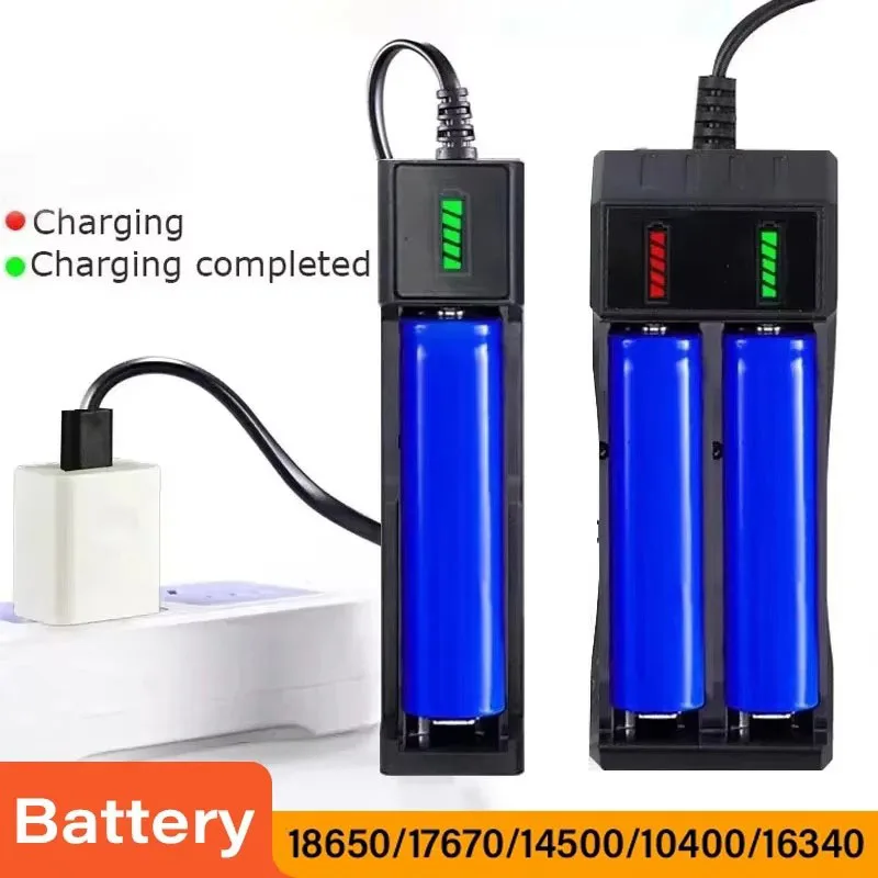 18650 Battery Charger 1/2/4 Slots Dual 18650 Charging 3.7V Rechargeable Lithium Battery USB Charger For 16340 14500 18650 Best Sellers In Consumer Electronics