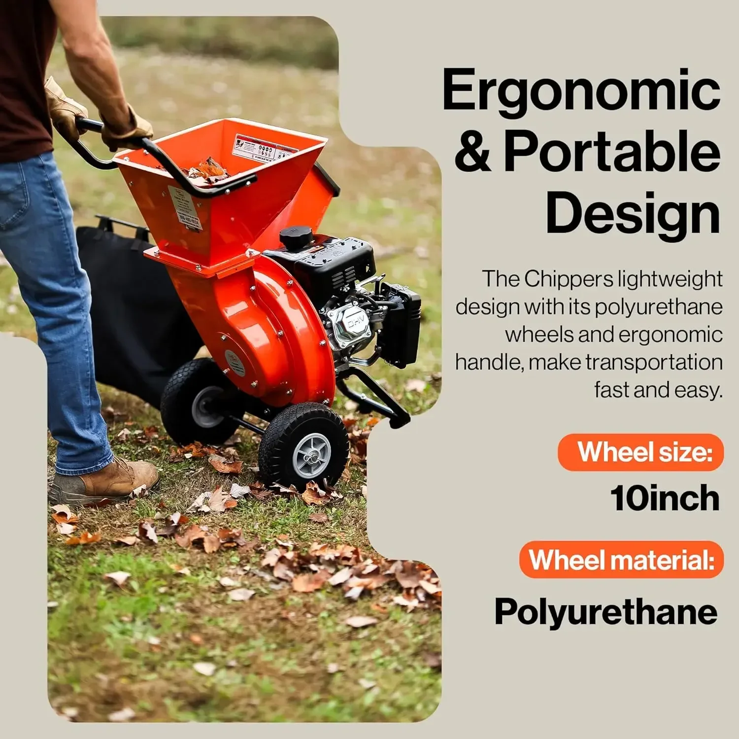 Wood Chipper Shredder Mulcher 7HP 3in1 Multi-Function 3" Inch Max Capacity attachable leaf vacuum for mulching Ultra Heavy Duty