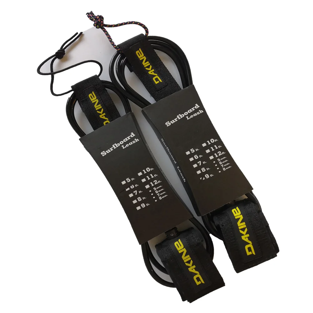 610 ft straight TPU black surf foot leash DK surfboard leashes 7mm