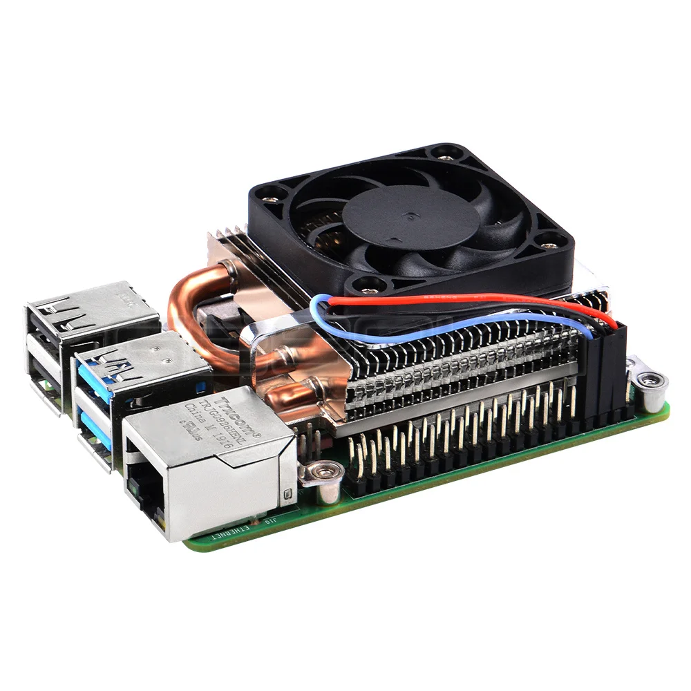 Geeekpi-radiador do Ventilador Ventilador Dissipador de Calor para Raspberry pi b Ultra Fino Perfil Baixo Torre de Gelo Novo - Imagem 2