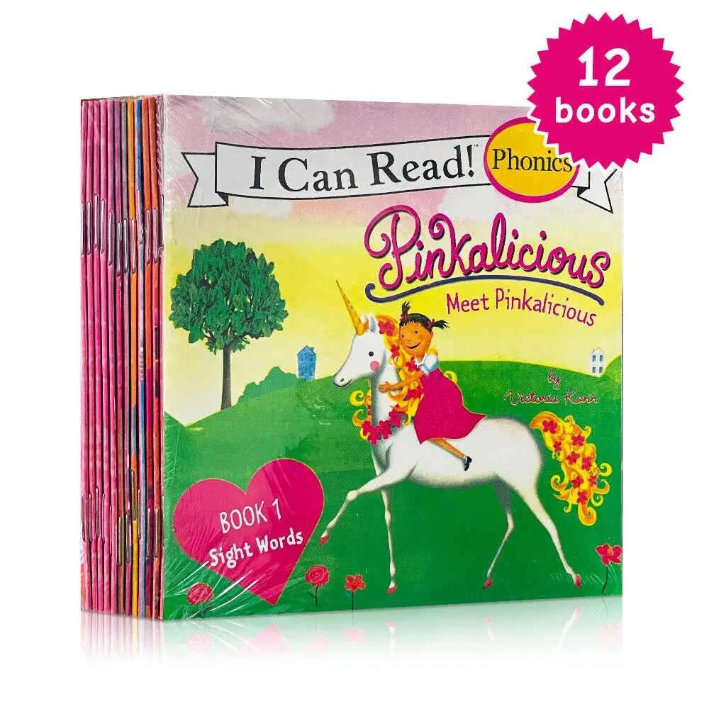 12books/set I Can Read Phonics Pink Alicious My Very First Picture Books English Book for Children Kids Baby Pocket Story Book 2