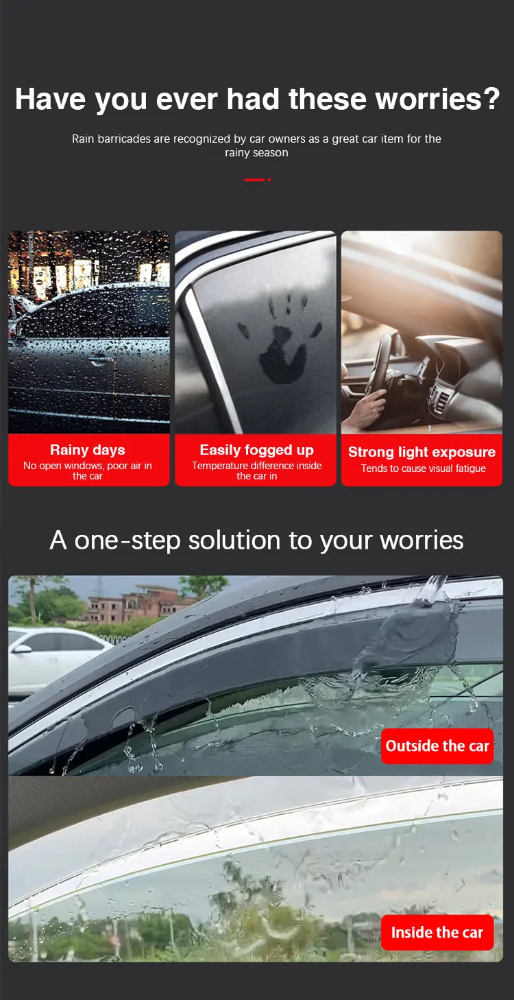 Deflettori D'Aria Per Peugeot 3008 2017-2024 - Set 4 Pezzi Nero, Antivento E Antipioggia - Foto 7