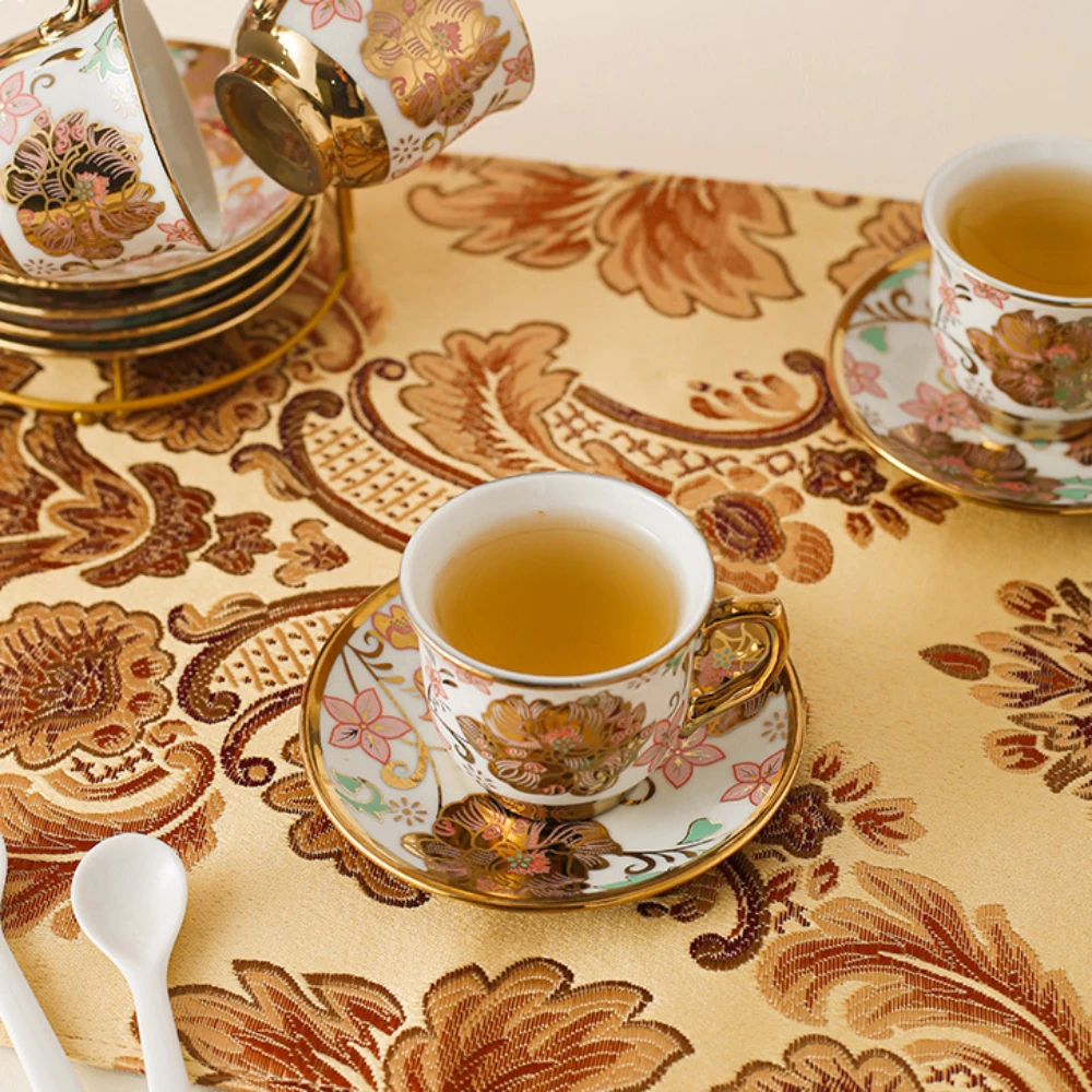 6つのシュノーケックカップとソース用の磁器ティーセットサービス、20