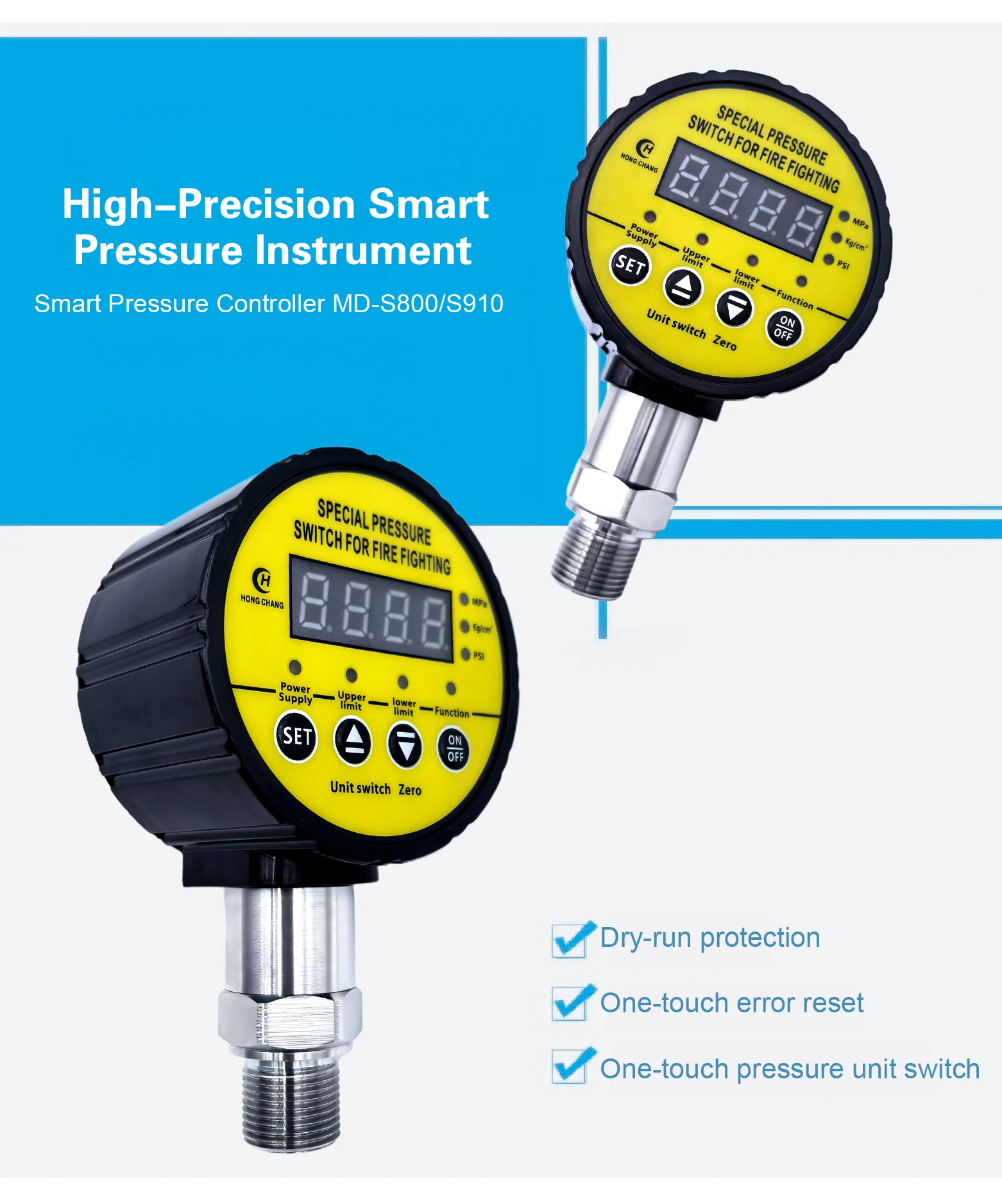 MD-S910 Electronic Pressure Controller Digital Pressure Gauge Switch Stainless S