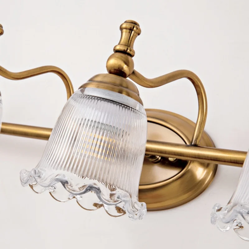 3Head Mirror Front Lamp, Modern Wall Light Bronze , Glass Shade, For Bathroom, Bedroom, Desk mirror Vanity Lights , Decorative