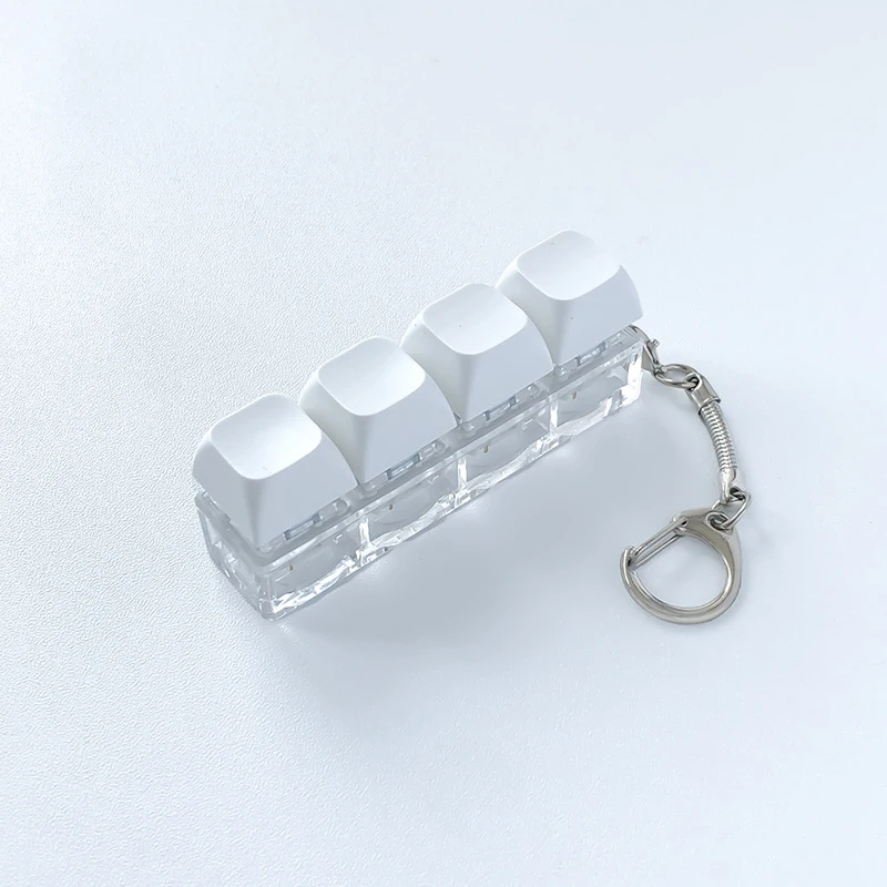 Button Keycap Fidget Keychain 4 Keys Keyboard Decompression Toys DIY Keyboard Keychain Toys for Adult Gifts To Relief Pass Time