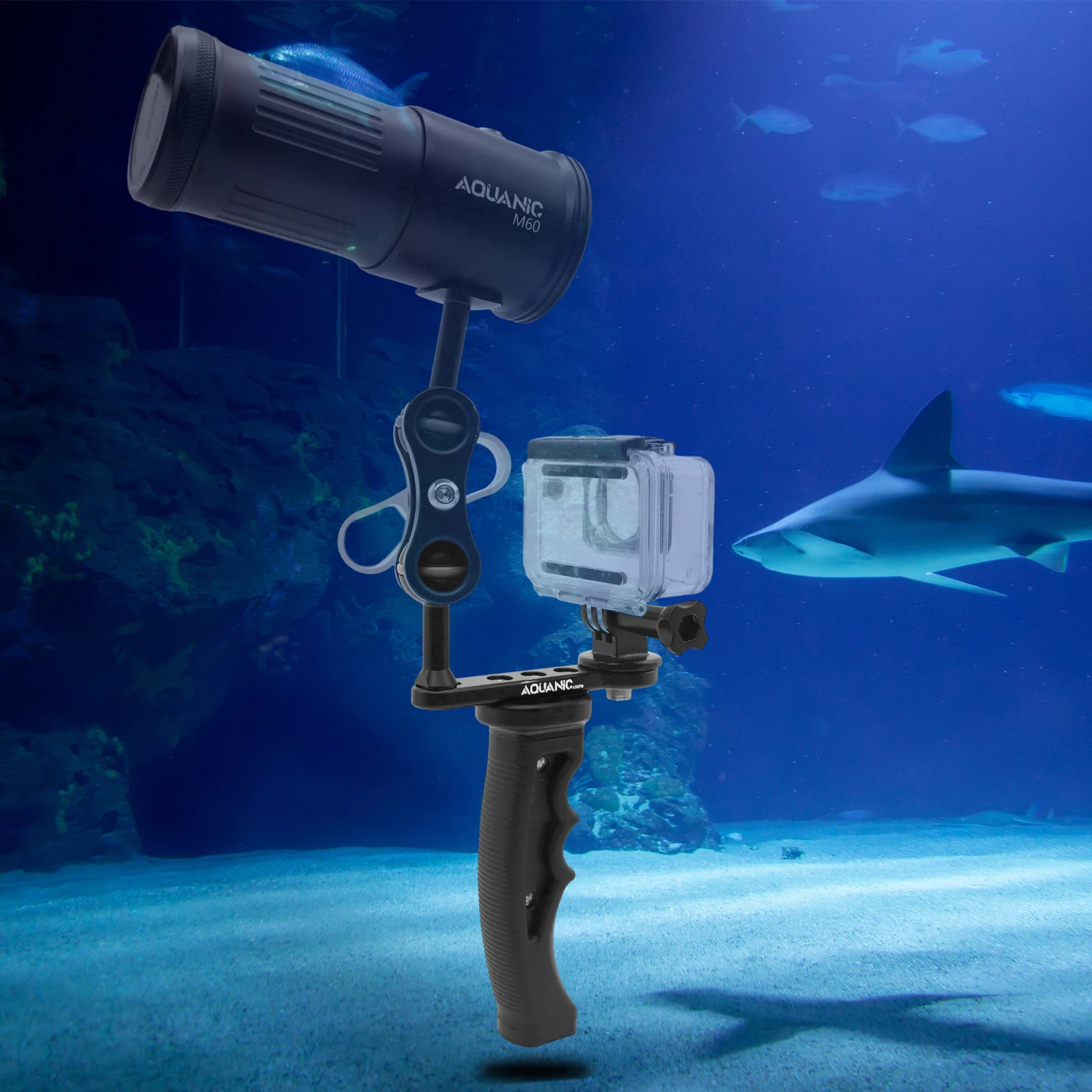 Aquanic Handheld Single ball head stand dive light stand Gopro accessories insta360 Ace pro Camera waterproof housing stand light stand photographic light stand photo tripod