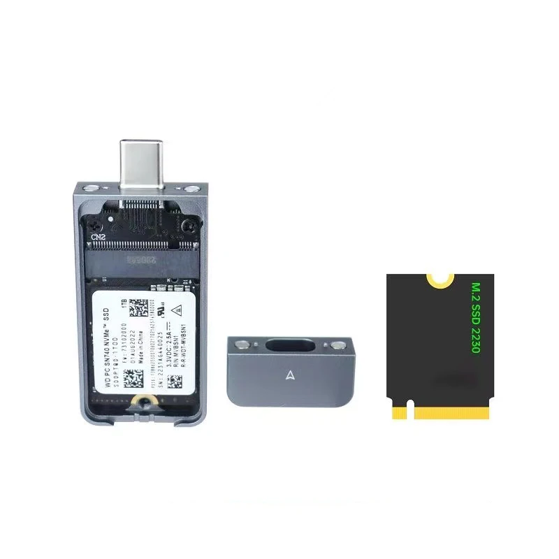 미니 2230 M.2 SSD 케이스 NVMe 인클로저, 10Gbps M.2 to USB A 타입 C 금속 외장 어댑터, PCIe NVMe M2 SSD용 NVMe 인클로저
