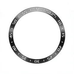 Sleek Metal Bezel Ring with Time/Speed Scale Protective Cover - Galaxy Watch4 5 - 44mm (Black - A)