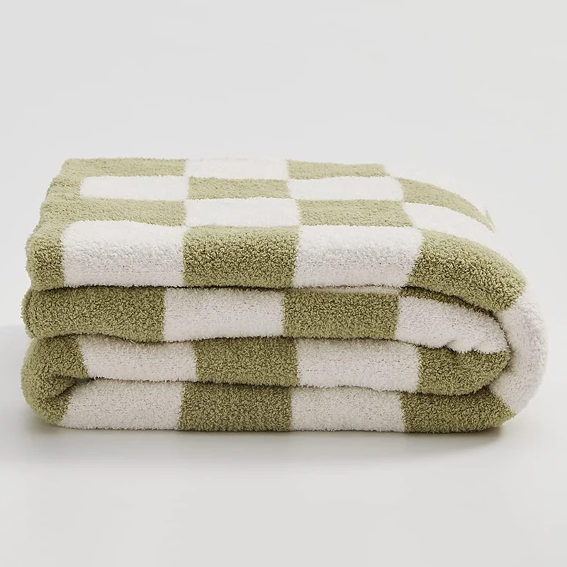 

Checkerboard Grid Cotton Bedspread On The Warm Throw Blanket Soft Breathable Plaid Comforter Sofa Cover Home Decor 130x160cm