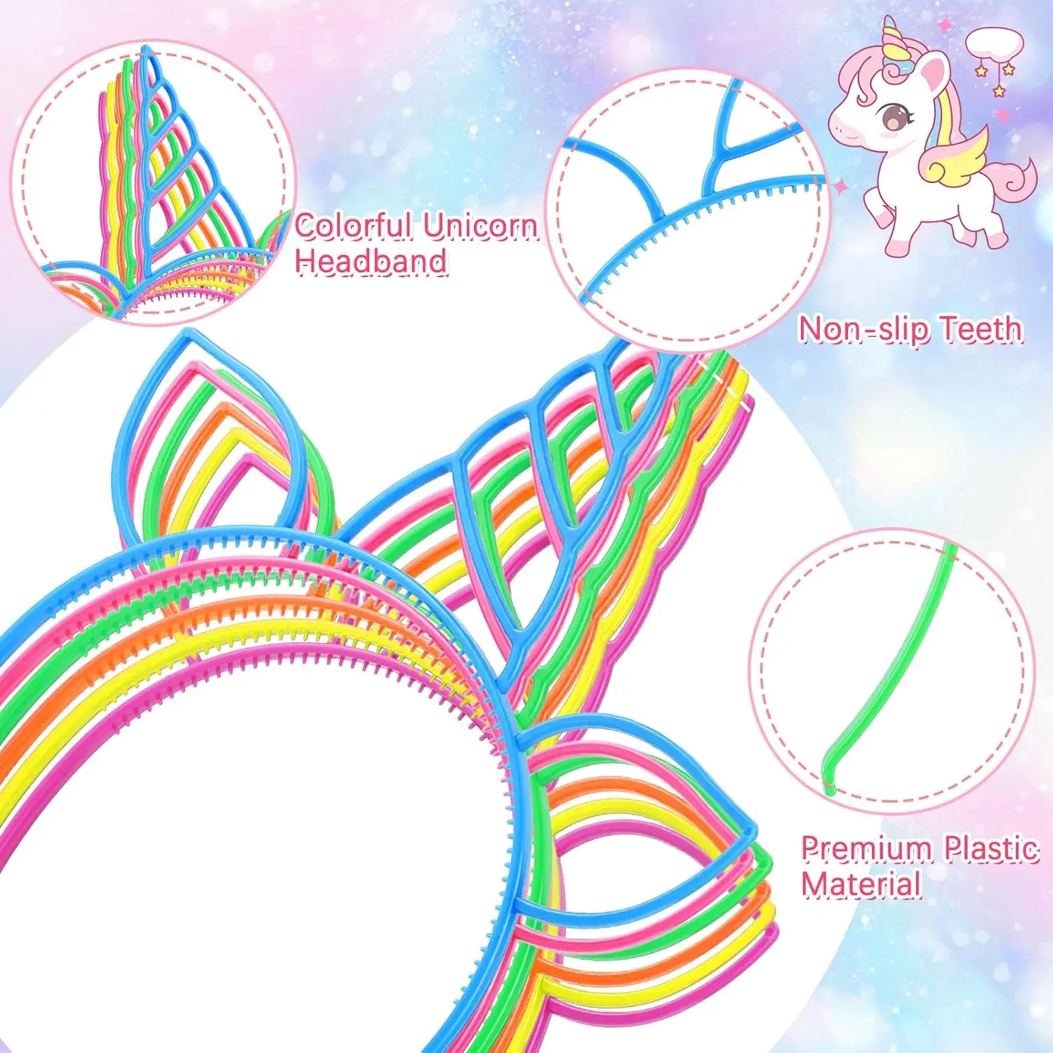 18Pcs Unicorn Birthday Party Favors Unicorn headbands for Girl Halloween Christmas Party Supplies for Teen Children decoration