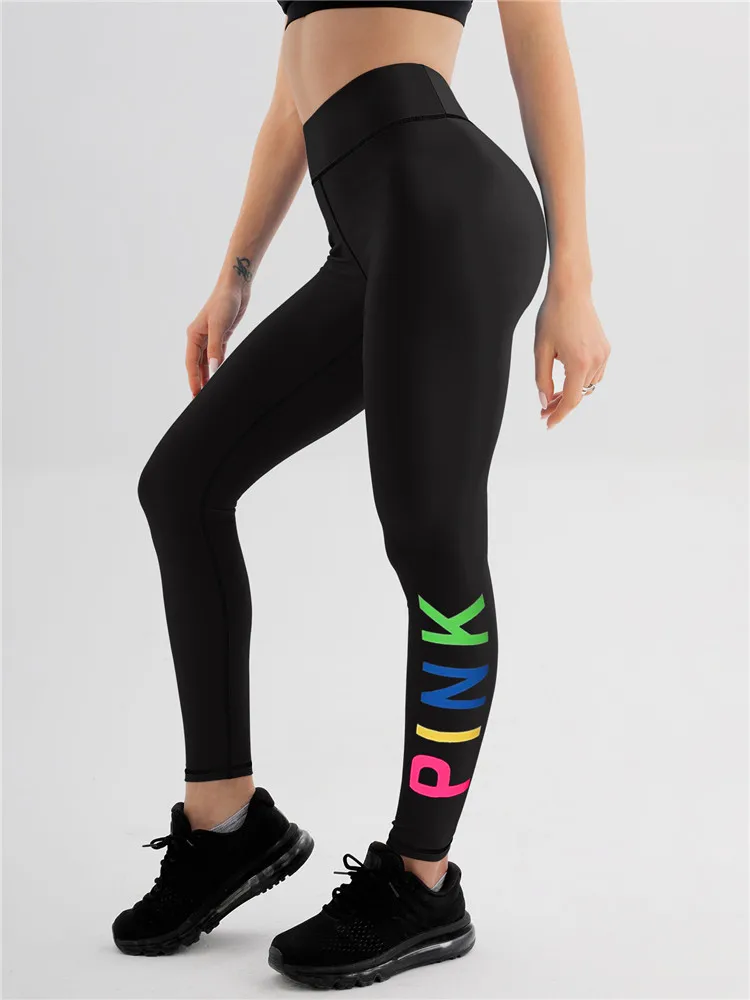 Neue Yoga-Hose, bunt, gelb, blau, Farbverlauf, Buchstabe, eng, Sport, Damen-Unterhose, personalisierte Fitness, bedruckte elastische Hose – Detail 21