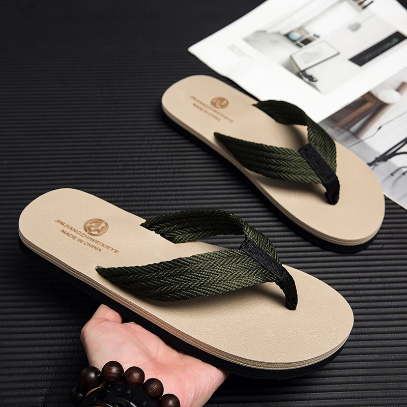 Man Minimalist Fashion Holiday Leisure Beach Slippers Men Anti-slip Mens Slippers Summer Trend Lightweight Flip Flops