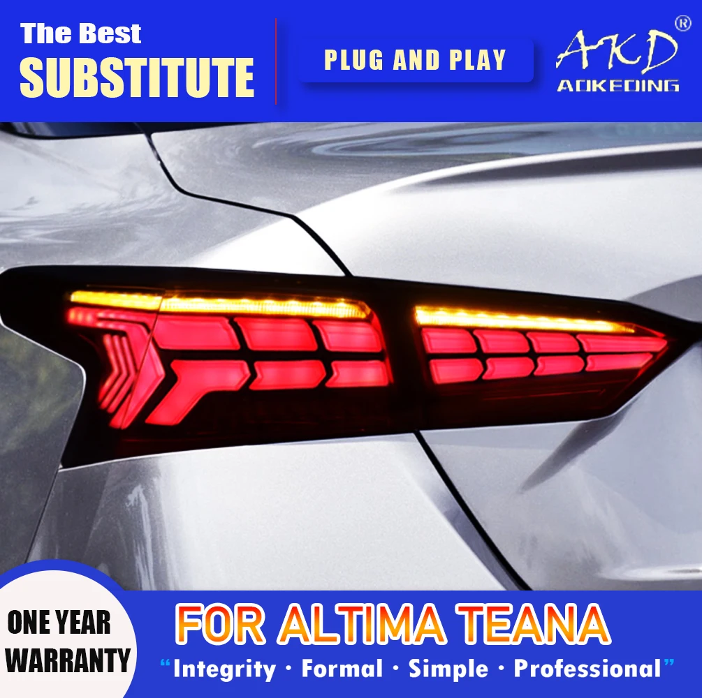 

Задняя фара AKD для Nissan Teana светодиодный Tail 2018-2021 Altima, задний противотуманный тормоз, сигнал поворота, автомобильные аксессуары