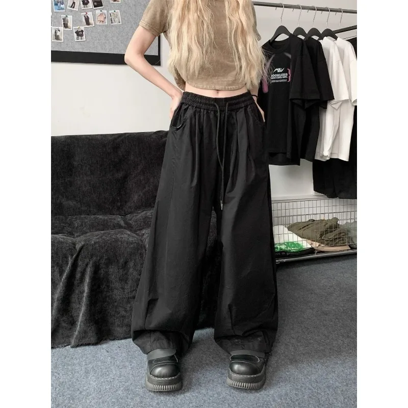 Deeptown Y2k Harajuku Baggy Cargo Pants Women Oversized Wide Leg Sports Trousers Casual Summer 2024 Korean Streetwear Fashion