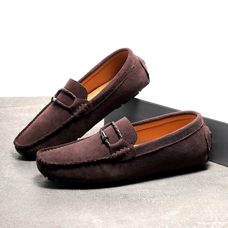 

Loafers Shoes for Men Slip on Anti-Slip Flat Men Shoes Suede Moccasins Casual Sneakers Man Breathable Big Size 38-49 Lightweight