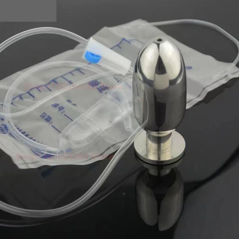 NewStainlessSteelHeavyAnalCleaningEnemaKitMetalEnemaSyringe