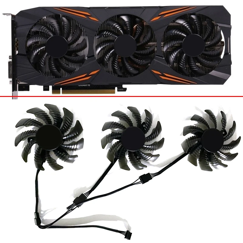 Nova Pcs 78 mm 4pin T128010su Pld08010s12hh Gtx1080 fã Gpu para Gigabyte Gtx Aorus Gtx1060 1070 1080 g1 1070ti 1080ti 960 980ti
