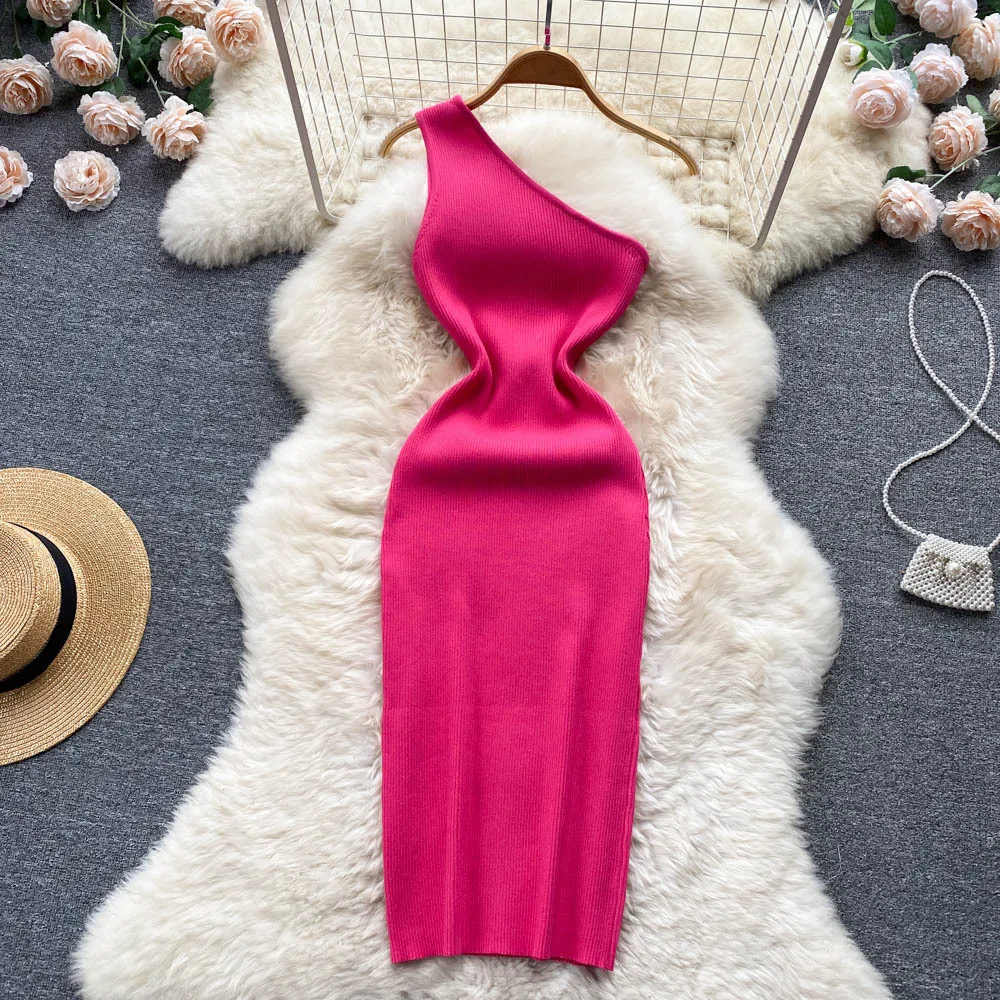 YuooMuoo-Chic-Fashion-Sexy-Package-Hips-One-Shoulder-Knitted-Summer ...