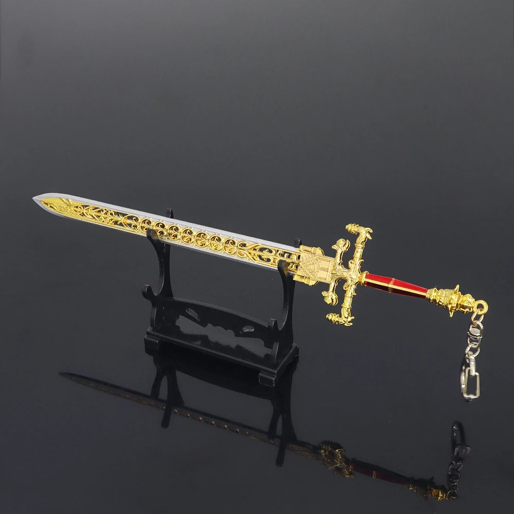 Anime Weapon Sword of Night and Flame Game Anime Keychain Alloy Swords