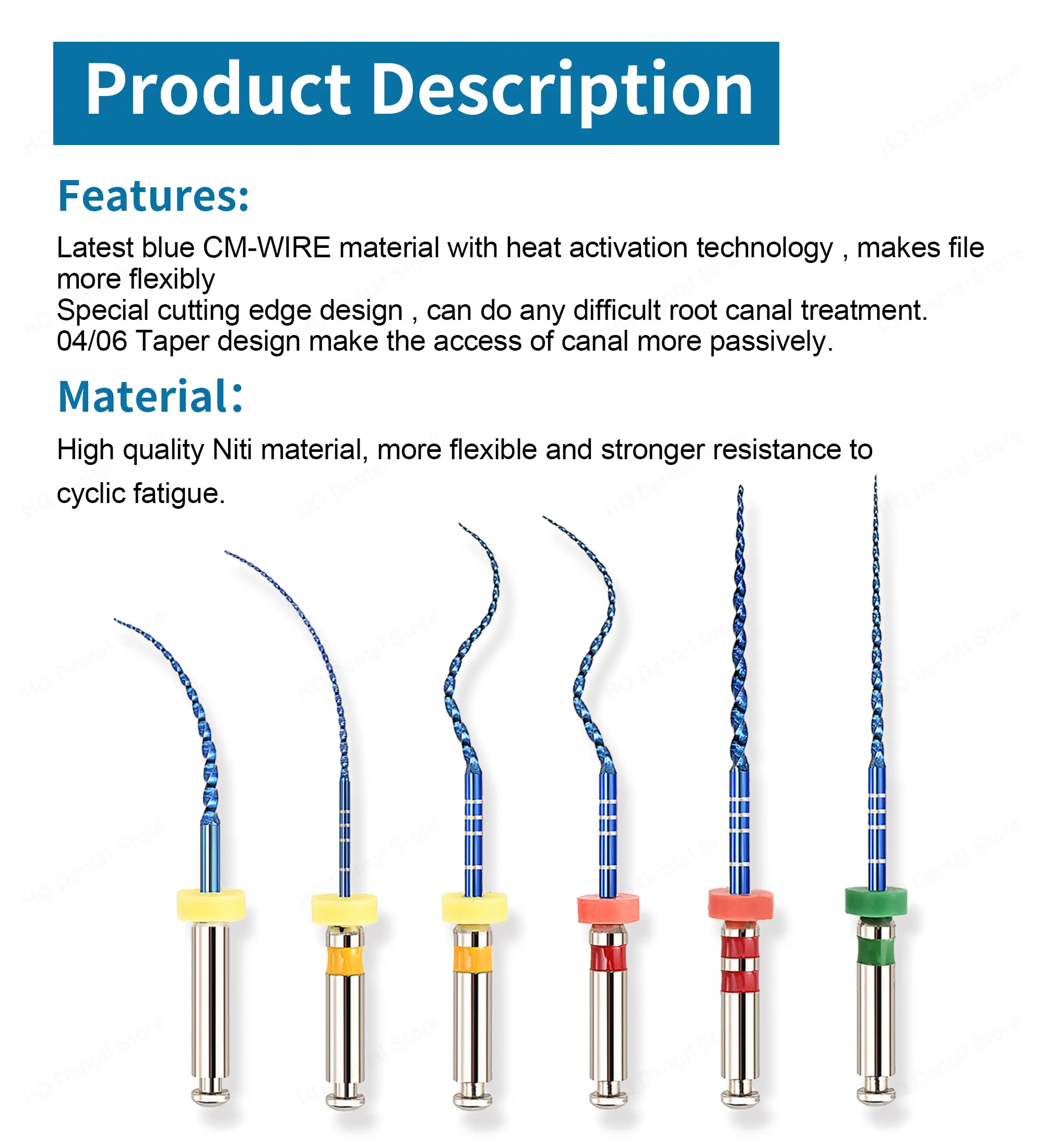 Lime Endodontiche NiTi Motore Dentale Endodontico AZDENT Con File Niti Super Rotanti 7 Modelli Per Attivazione M 885208