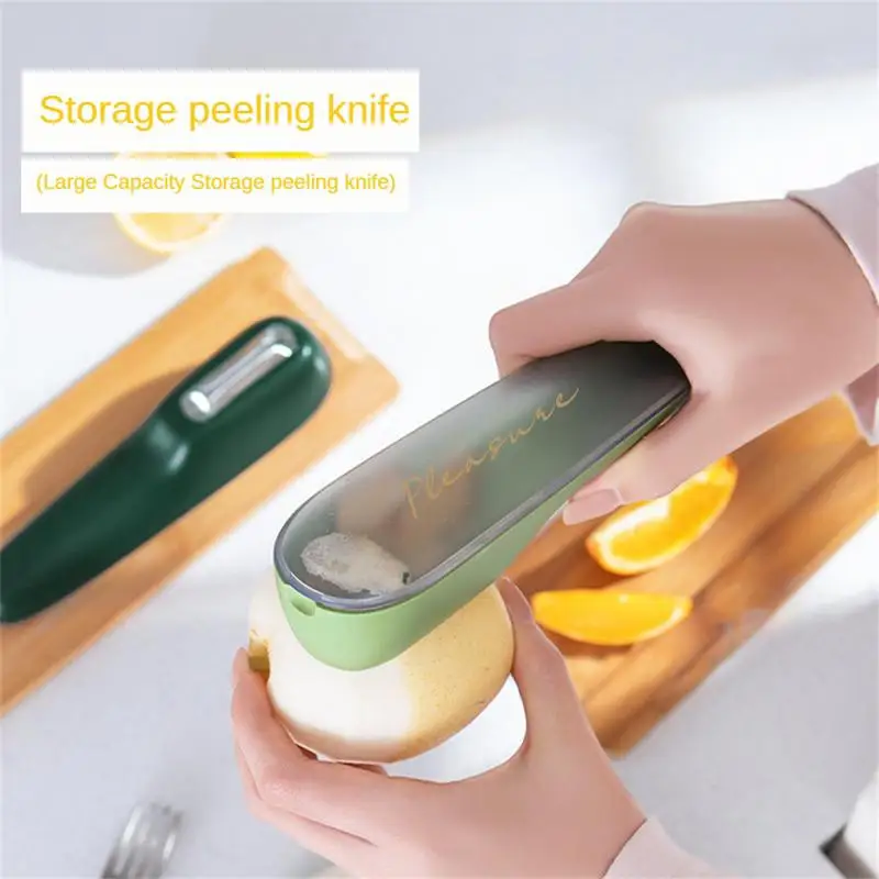 

Multifunctional Storage Box Peeler Stainless Steel Peeling Knife with Storage Box Fruit Vegetable Slicer Kitchen Accessories