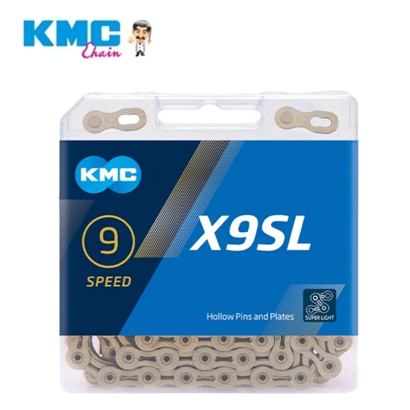 Bicycle Chain bicycle chains KMC Bike Chain X9 X9SL MTB Road Bicycle Silver Black Silver Gold Chain 9Speed Bike Curren for Shimano SRAM Parts