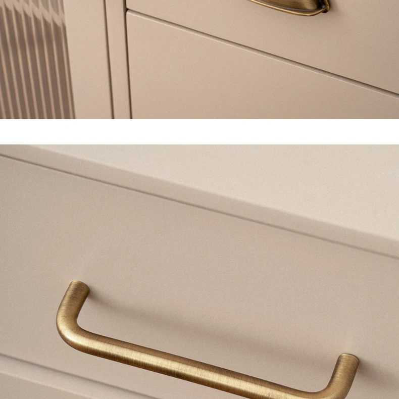 U shaped antique brass cupboard handle