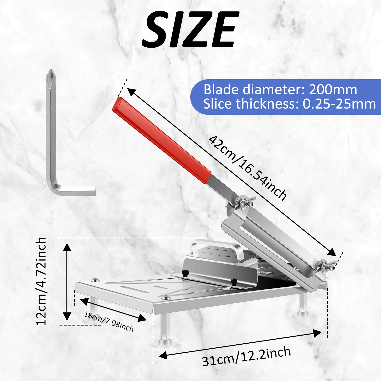 Mutton Roll Slicer Machine Stainless Steel Meat Slicer Beef Thin Slice Manual Frozen Meat Cutter for Meat Kitchen Accessories