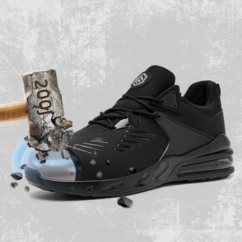 LARNMERN 남성용 미끄럼 방지 안전 신발, SRC 여성용 스틸 토 작업 신발, 방수 충격 방지 건설 운동화