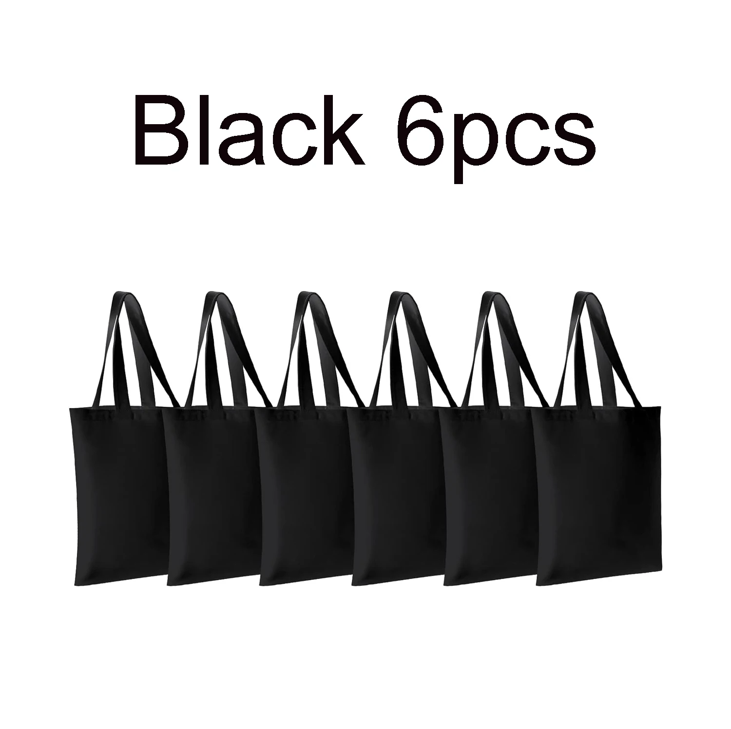 DIY Craft Sublimation Tote Bags - Blank Canvas Reusable Grocery Bags (6-Pack, Washable, Bulk Offer)