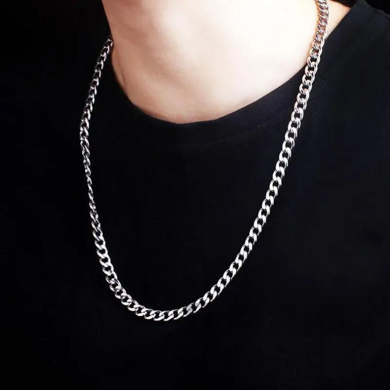 Stainless Steel Chain Necklace Long Hip Hop for Women Men Fashion Jewelry Accessories Choker Valentine's Day stainless steel necklace