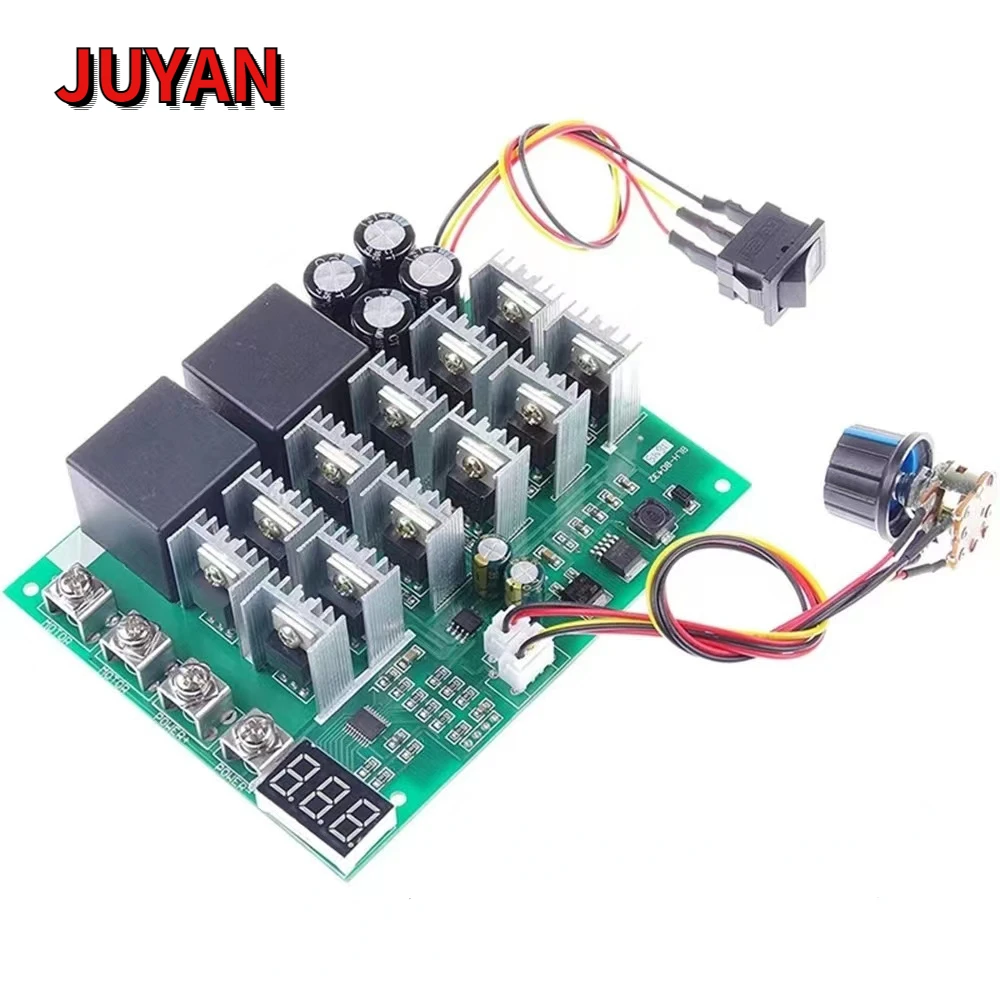 60A 10-55V Digital display PWM speed controller module forward reversal 0~ adjustable DC motor 12V 24V 36V 48V MAX 100A