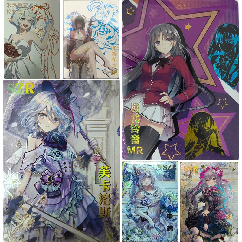 

Anime Goddess Story MR ZR SZR series collection card Furina Elysia Yor Forger Hoshino Rubii Children's toys Board game card