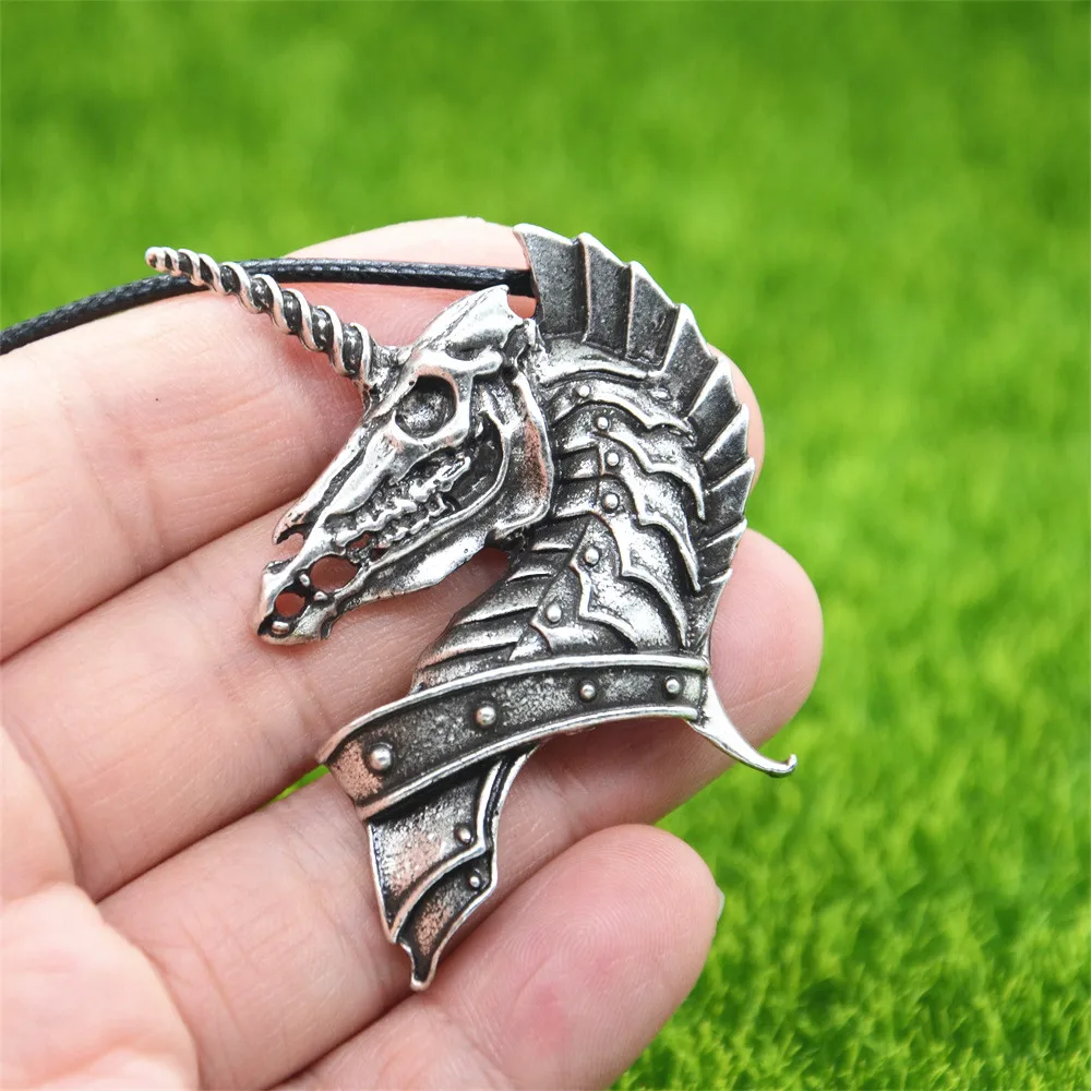 10Pcs Unicorn Pendant Viking Horse Talisman Gothic Skull Jewelry Necklace Amulet Protection Wholesale Lots Bulk Bundles