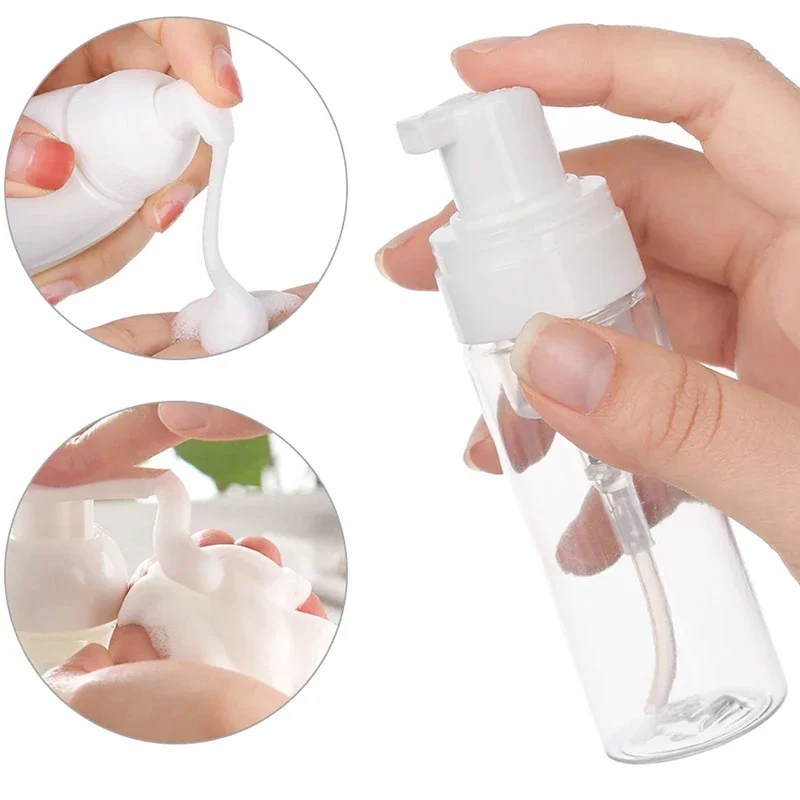 Plastic Foam Pump Bottle 2Pcs 30ml 50ml 60ml 100ml Plastic Foam Pump Bottle Empty Face Eyelashes Cosmetic Bottle Cleaner Soap Dispenser Foam