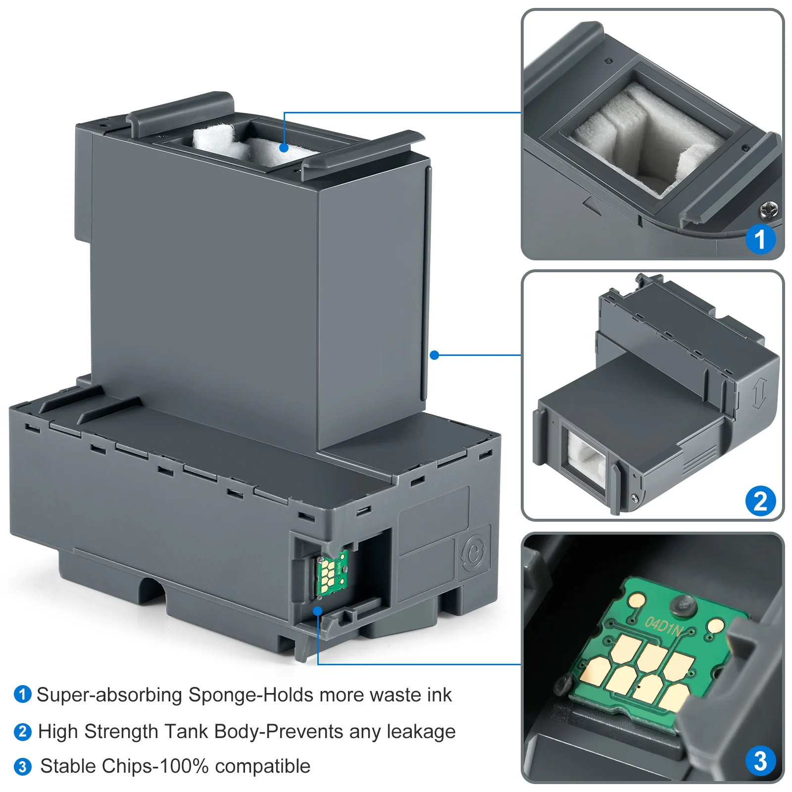T04D1 T04D100 Ink Maintenance Box For ET-15000 ET-3750 ET-3760 WF-2860 ET-4760 ET-3850 ET-4850 XP-5100 ET-3710 ET-5150 ET-3830 waste ink box