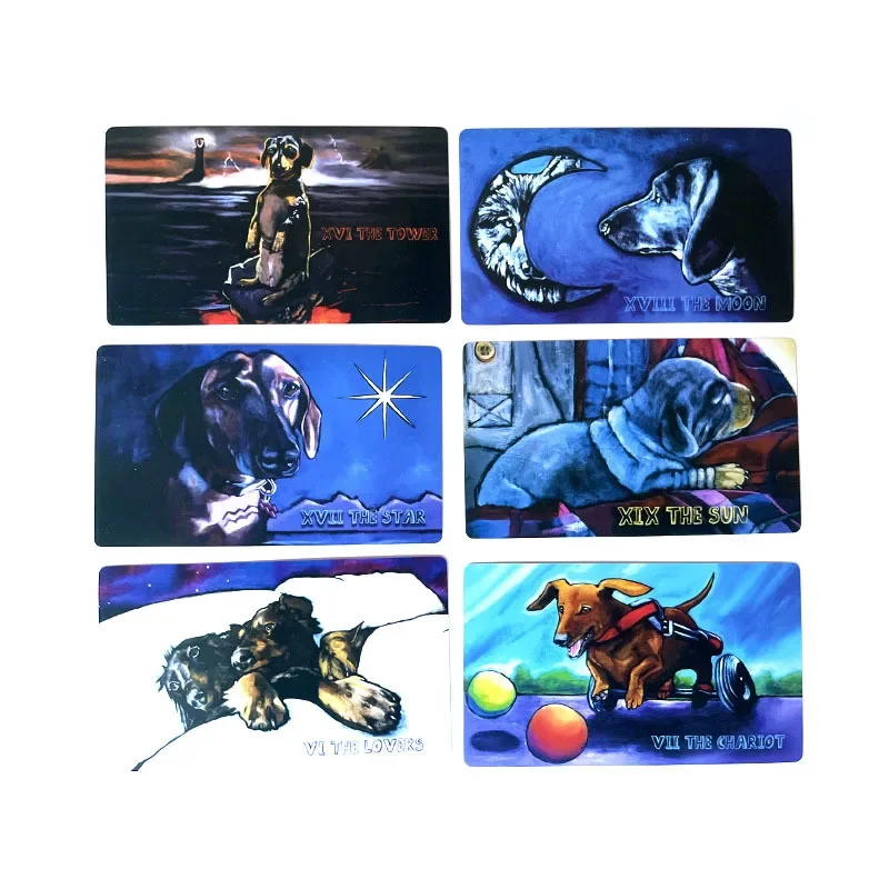 Low Rider Tarot Cards Deck para Iniciantes, Dachshund, Cão Bonito, Cartão de Adivinhação com Guia, 12x7cm