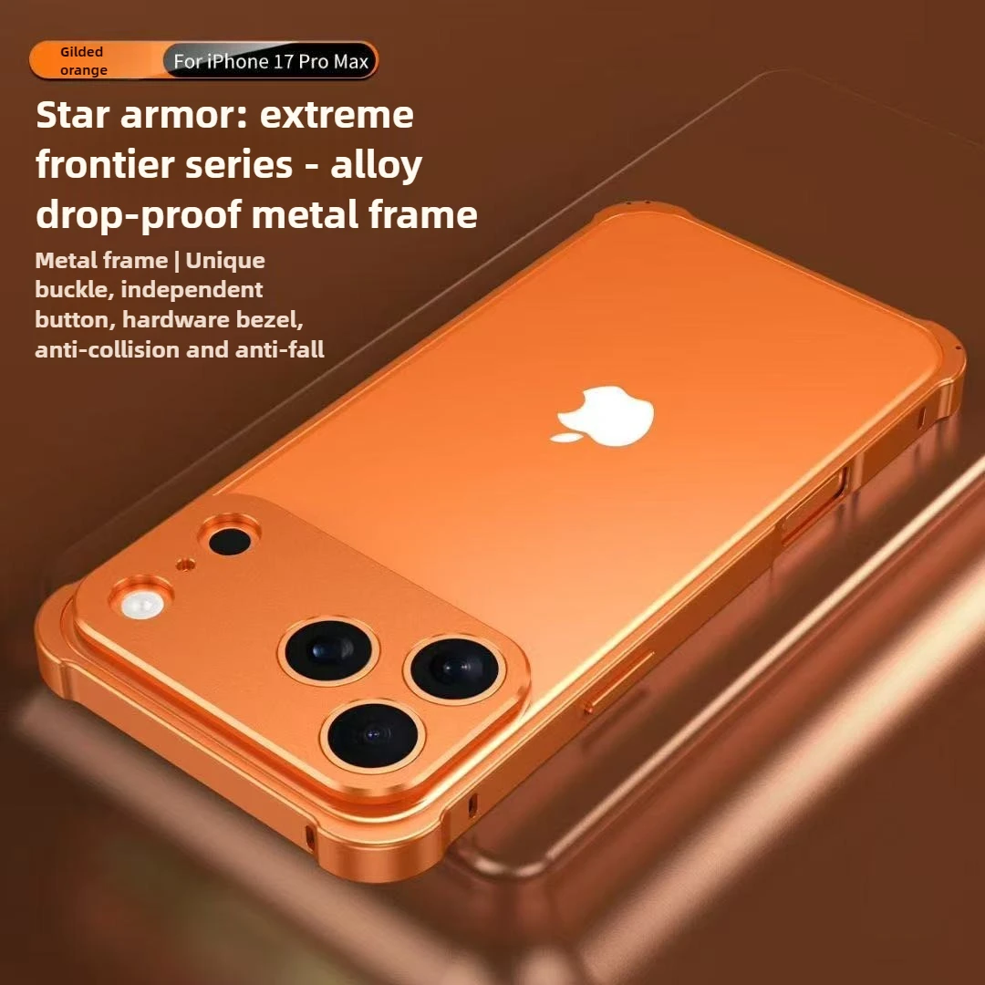 Premium Aluminium Frame Metal Bumper Case with Alloy Lens Protector - High-Quality Phone Cover