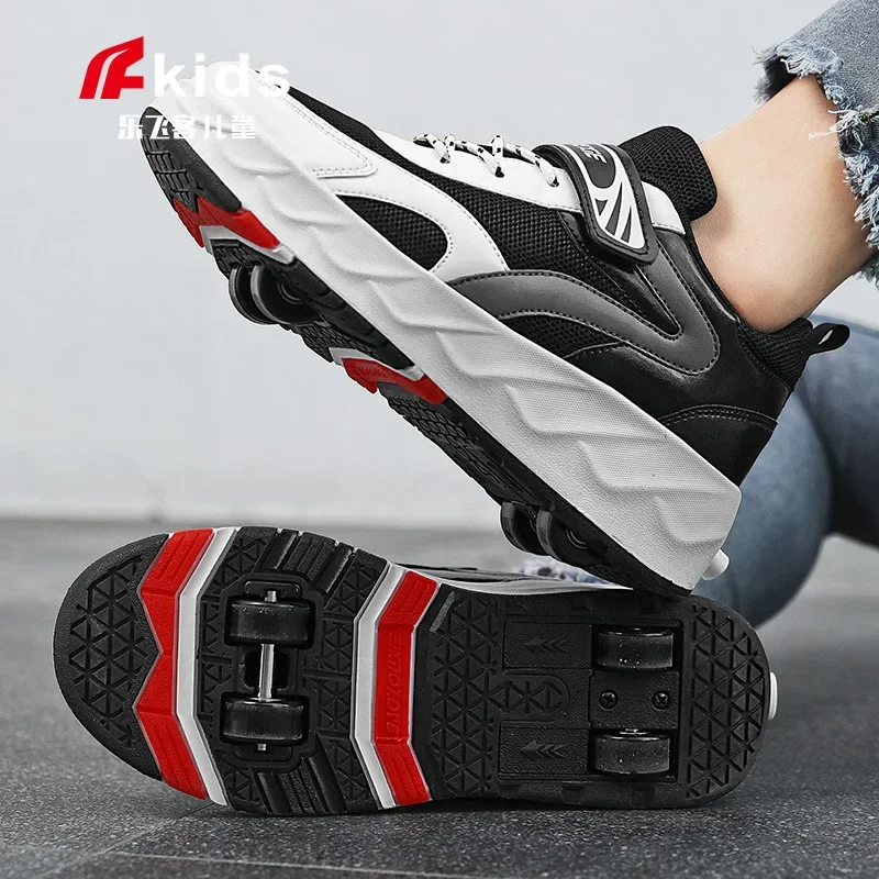 Invisible Deformable Four-Wheel Round Running Shoes For Children Student roller skates With Wheels Walking Shoes Sport And Leisu