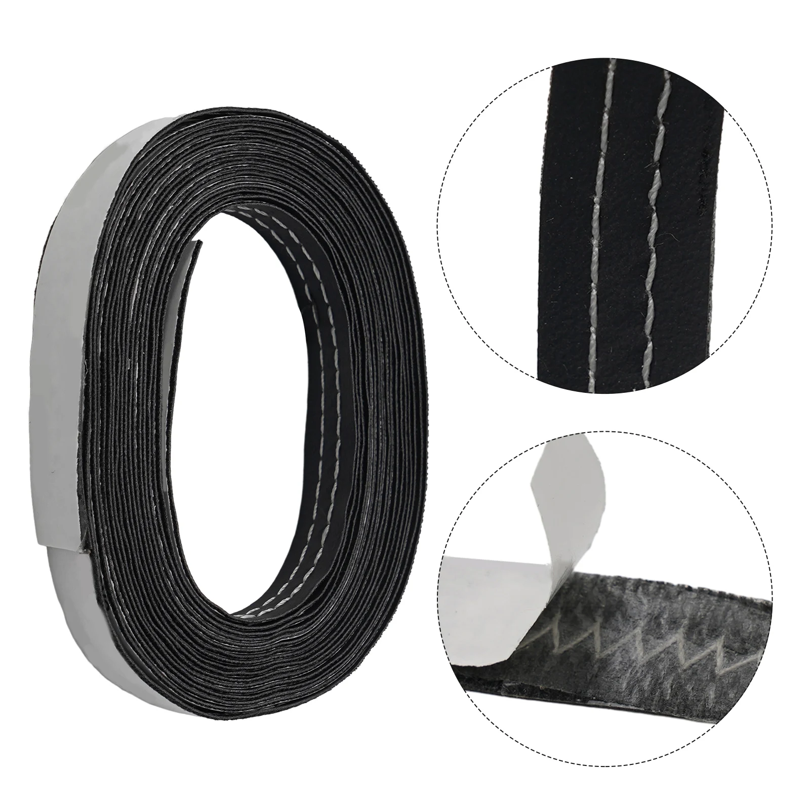 

Moulding Trim Strip 1.5CM Width 4M Length Black Leather Universal White Line Dashboard Plug-and-play Practical
