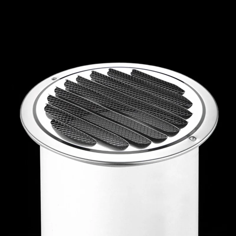 Air Vent Grille Stainless Steel Exterior Wall 70/80/100mm Round Insect Protection Ducting Ventilation