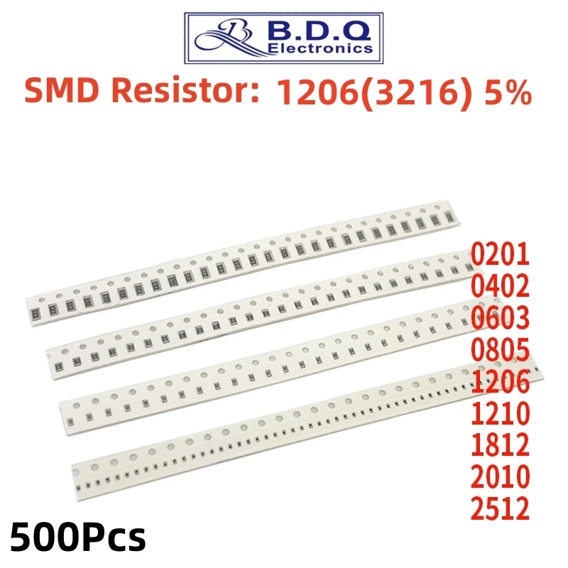 Reland Sun 100-Piece 1206 SMD Resistor Assortment Kit – 0 Ohm To 10M Ohm, 1/2W, Perfect For Electronics DIY