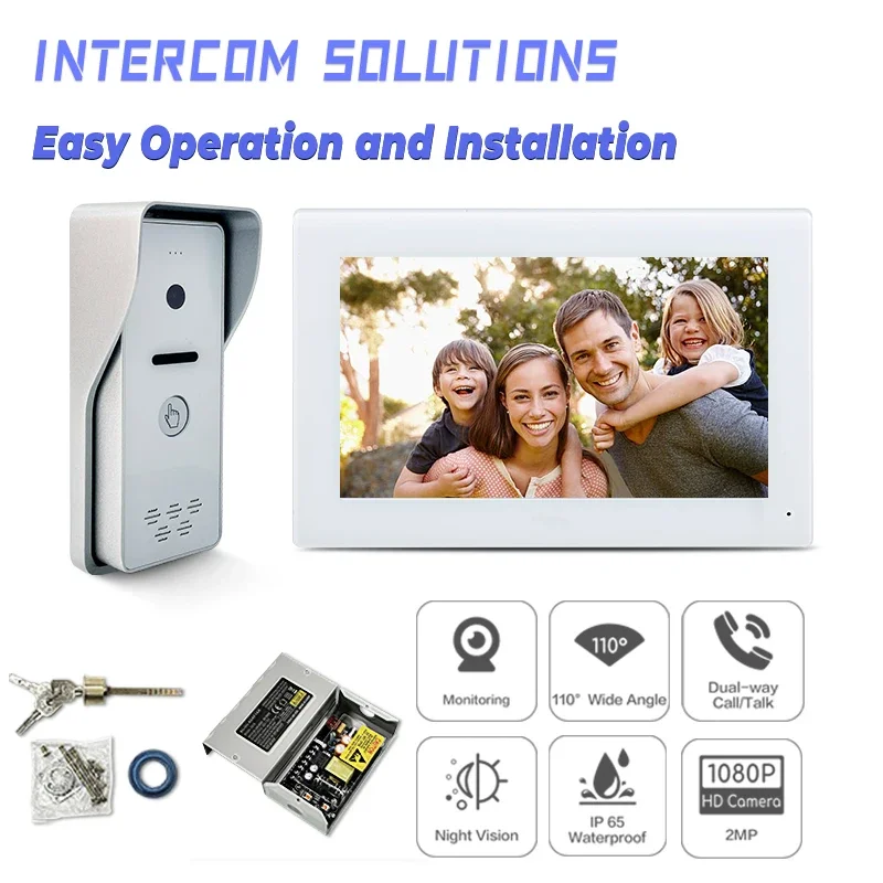 

Working Dynamic Current＜250mA Video Door phone Villa Kit With Best Price TCP/IP Protocal Doorbell 7 Full Screen IP65 Outdoor
