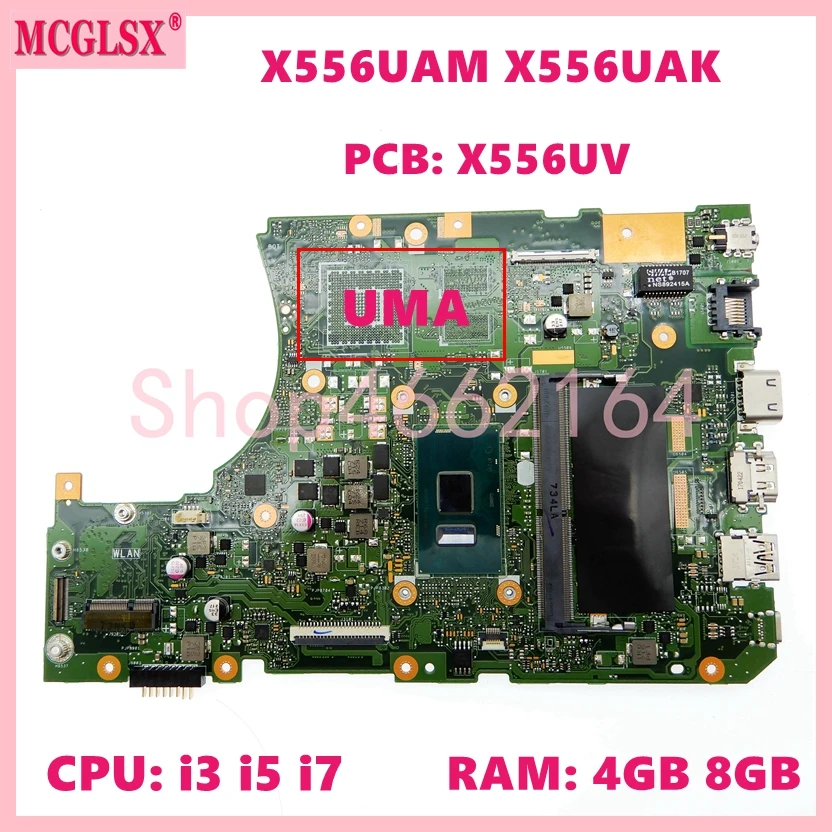 Placa-mãe para Asus X556uak X556uam X556uv X556uq X556uqk K556u K556uqk K556uqk X556uqk Placa-mãe - Imagem 3