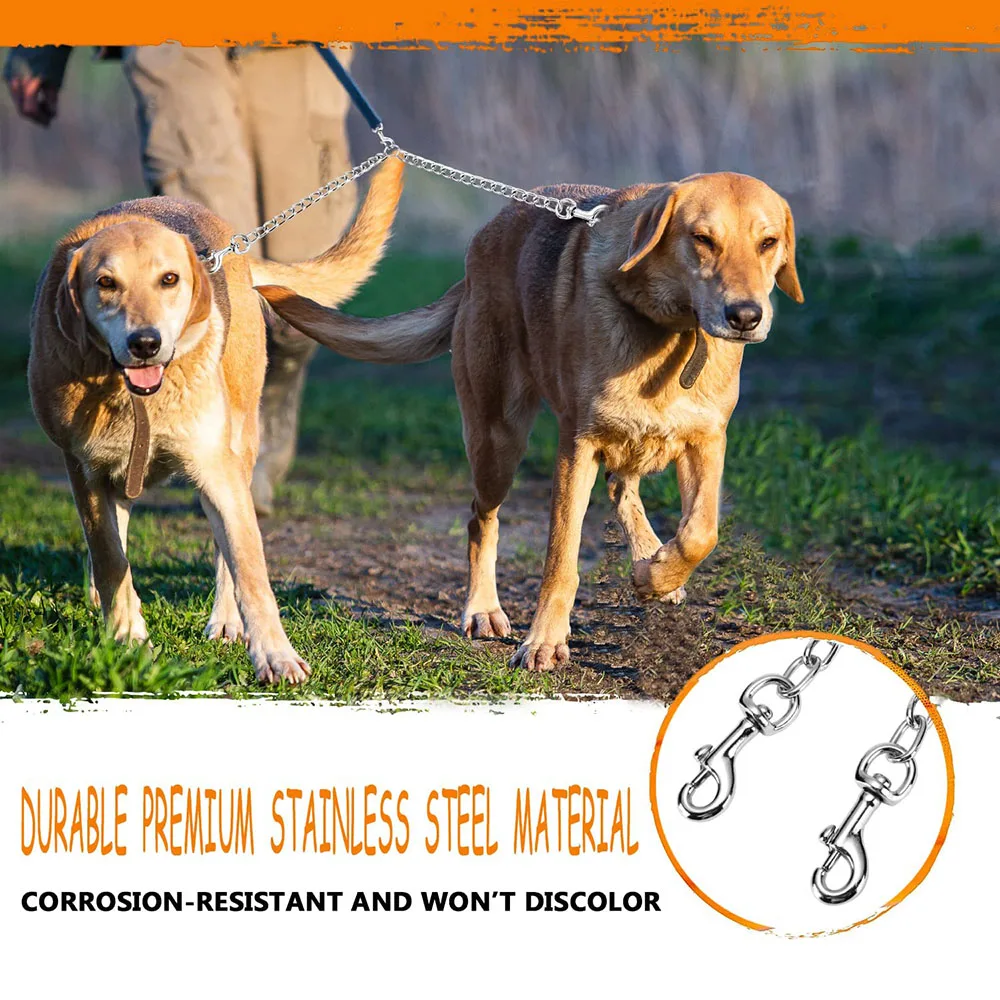 Heavy and Duty Metal Double Dog Chain Leash Premium Quality